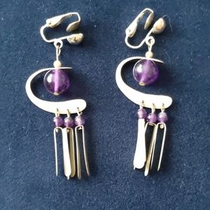 Vintage purple earrings